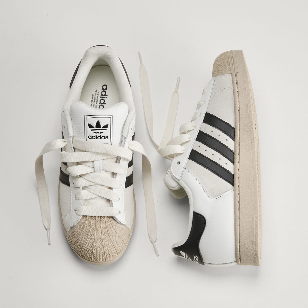 adidas Women's Superstar II shoes - Core White / Core Black / Khaki Three