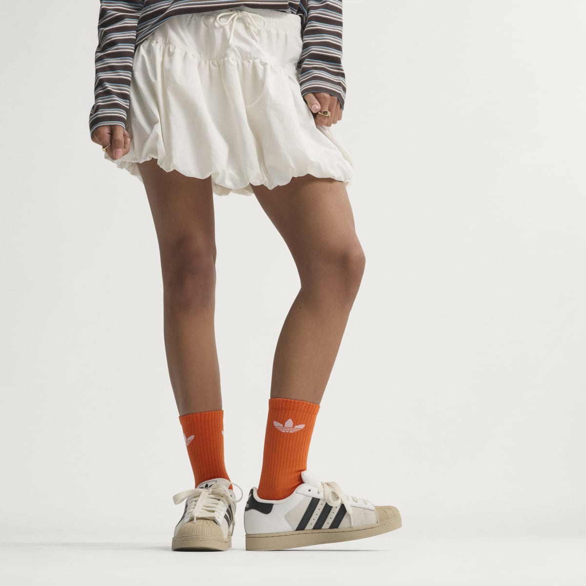 adidas Women's Superstar II shoes - Core White / Core Black / Khaki Three