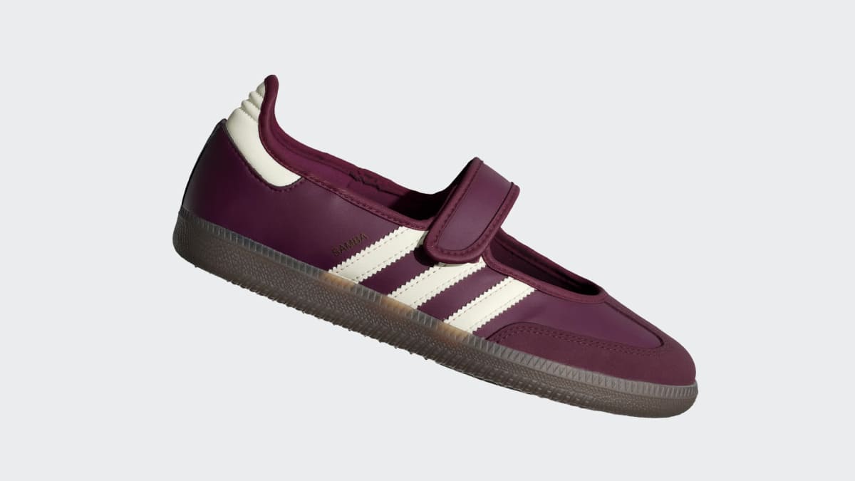 adidas Women's Samba Jane Shoes - Maroon / Cream White / Gold Metallic