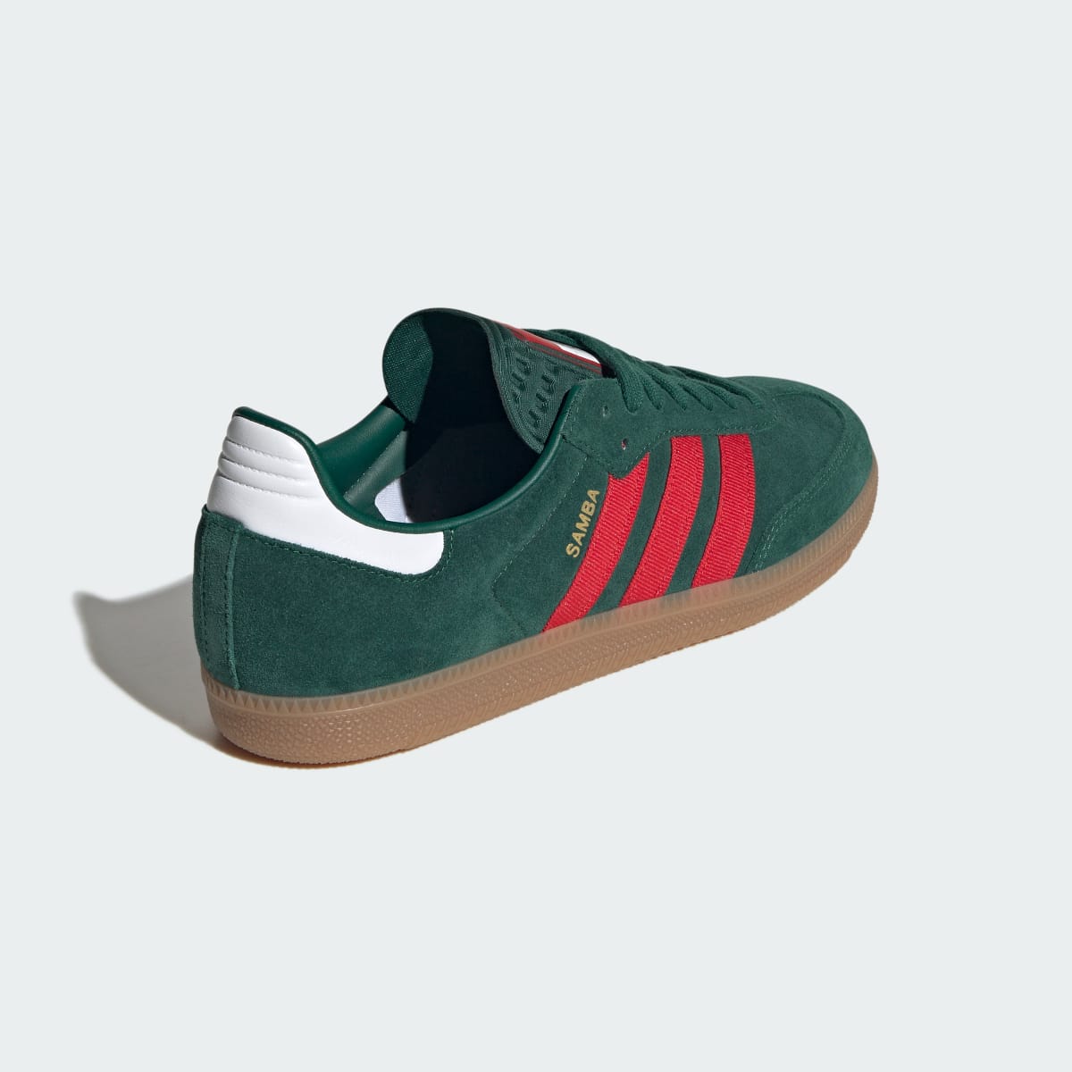 adidas Women's Samba OG Shoes - Team Dark Green / Better Scarlet / Gum
