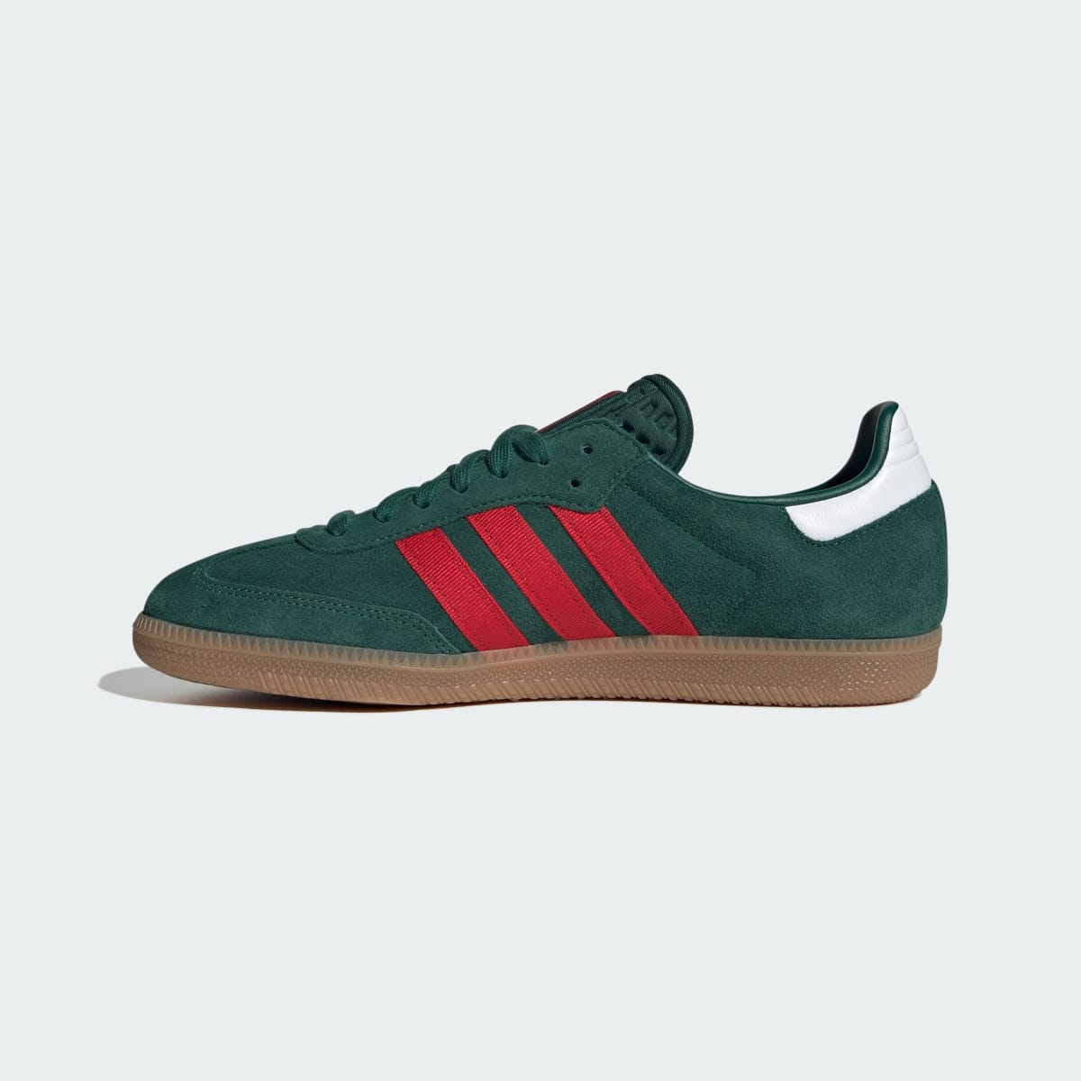 adidas Women's Samba OG Shoes - Team Dark Green / Better Scarlet / Gum