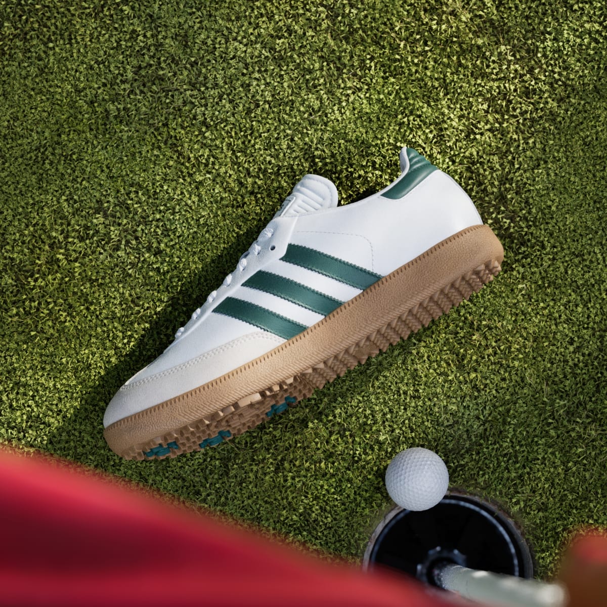 adidas Women's Samba Spikeless Golf Shoes - Cloud White / Collegiate Green / Gum