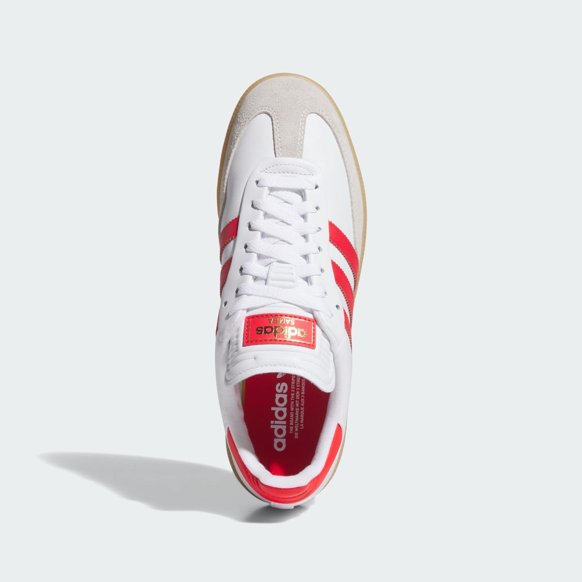 adidas Men's Samba Spikeless Golf Shoes - Cloud White / Pure Ruby / Gum