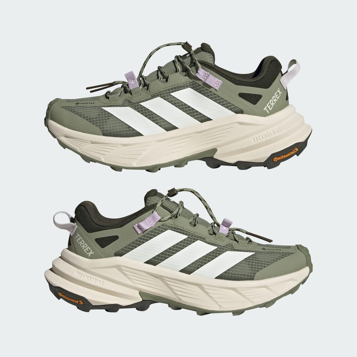 adidas Women's Terrex Freehiker SL Gore-TEX Hiking Shoes - Tent Green / Off White / Ice Lavender