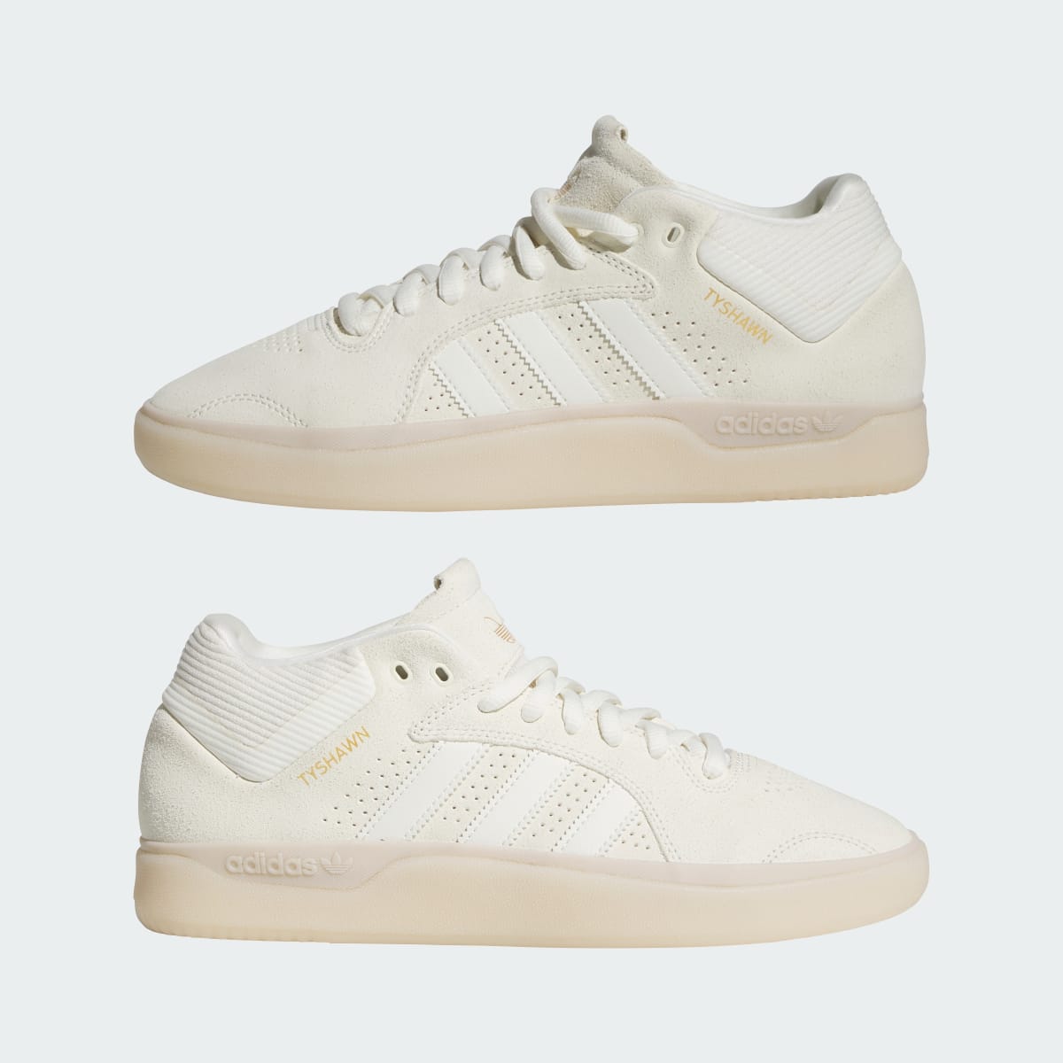 adidas Men's Tyshawn Shoes - Off White / Off White / Gold Metallic