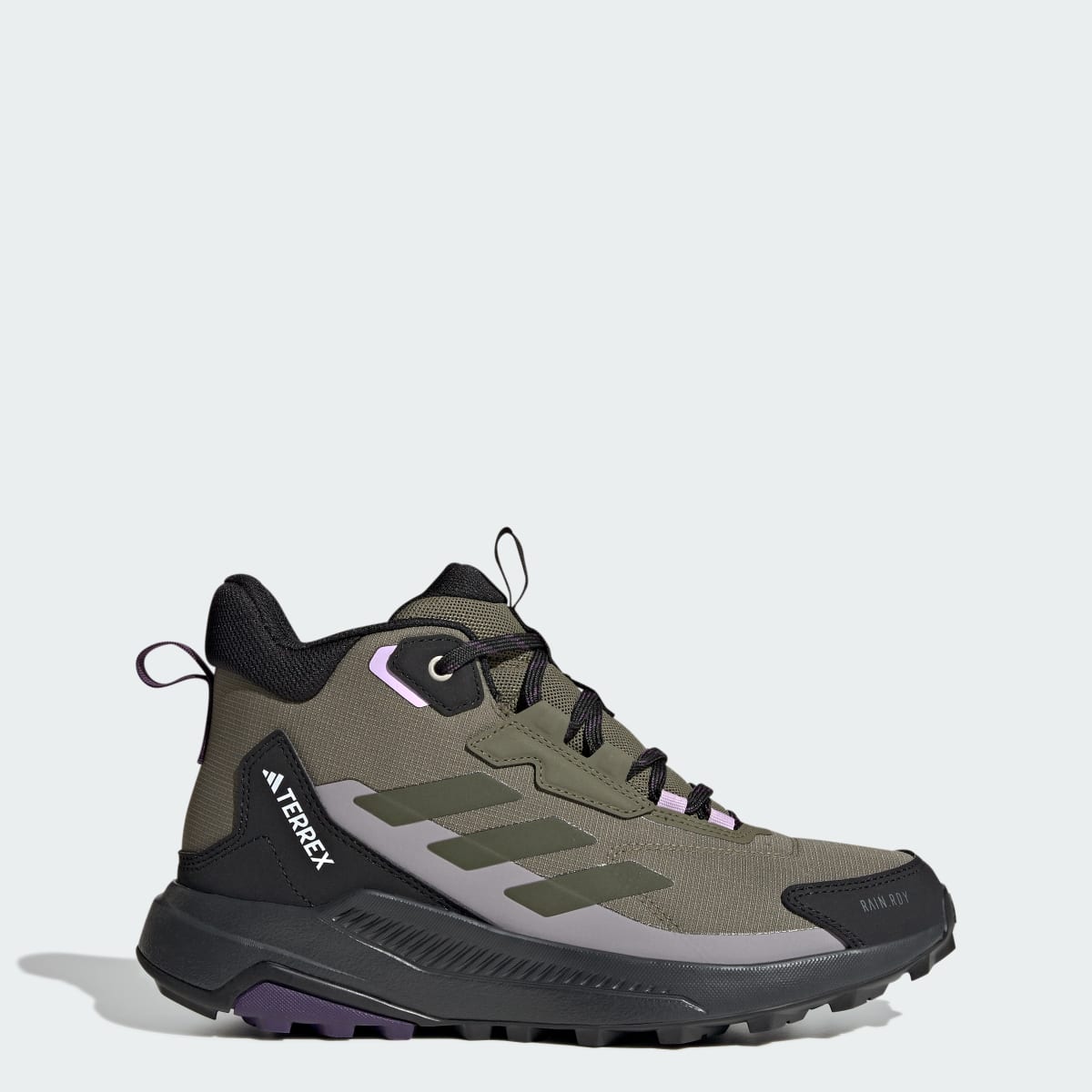 adidas Women's Terrex Anylander Mid Rain.Rdy Hiking Shoes - Olive Strata / Night Cargo / Core Black