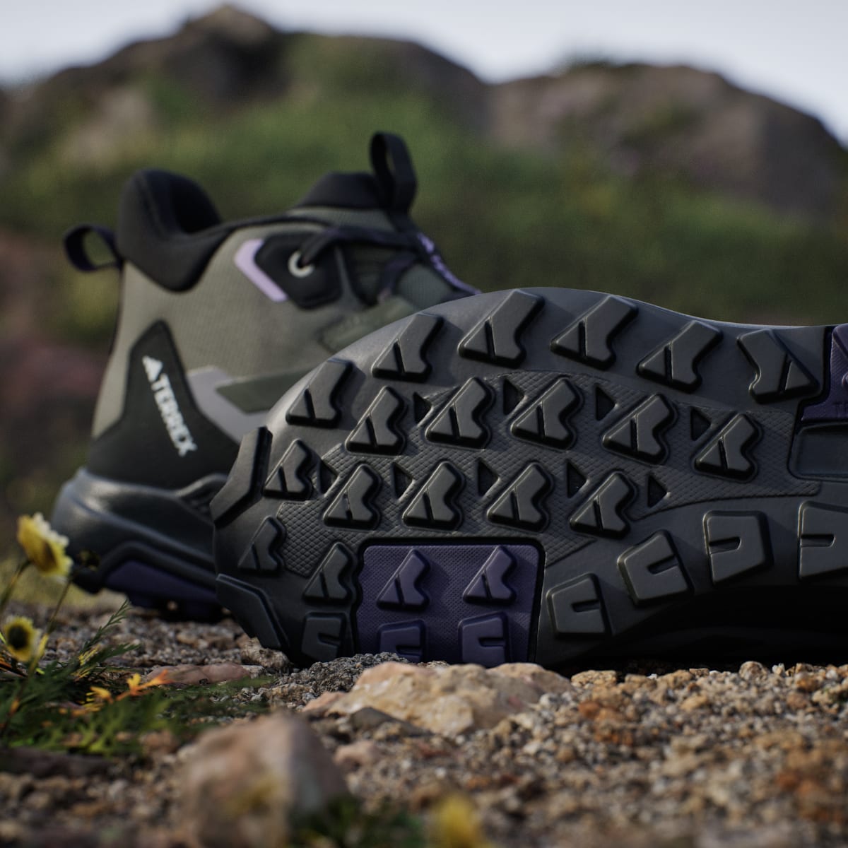 adidas Women's Terrex Anylander Mid Rain.Rdy Hiking Shoes - Olive Strata / Night Cargo / Core Black