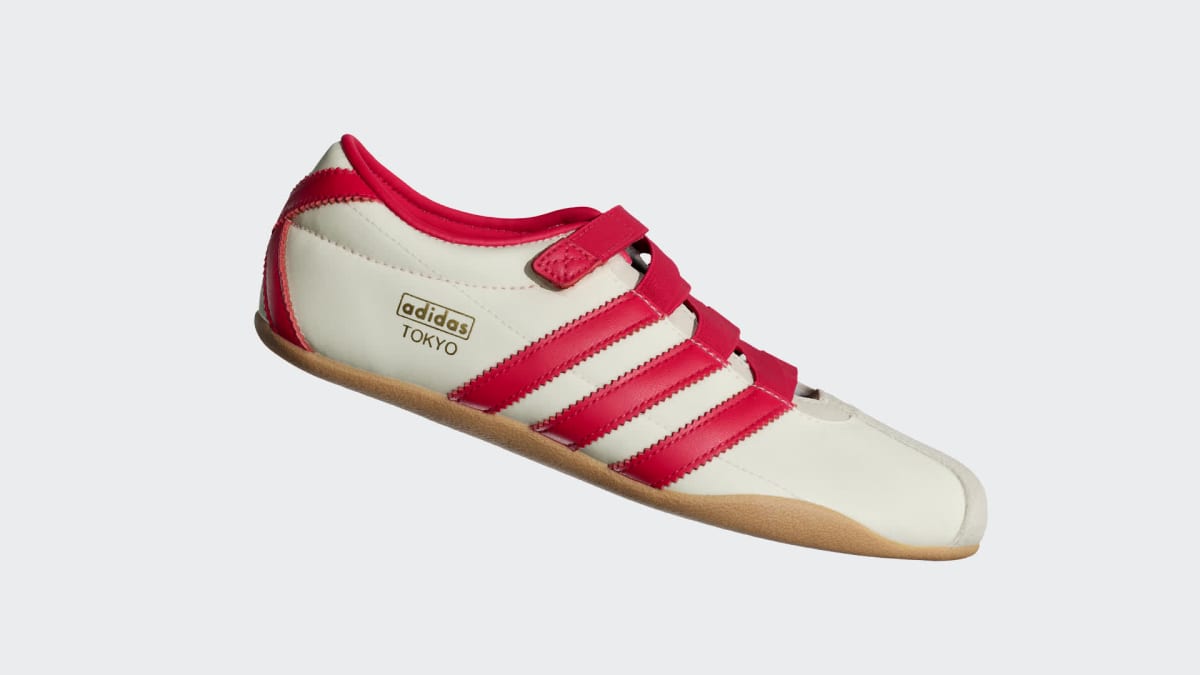 adidas Women's Tokyo Mary Jane Shoes - Cream White / Red / Gold Metallic