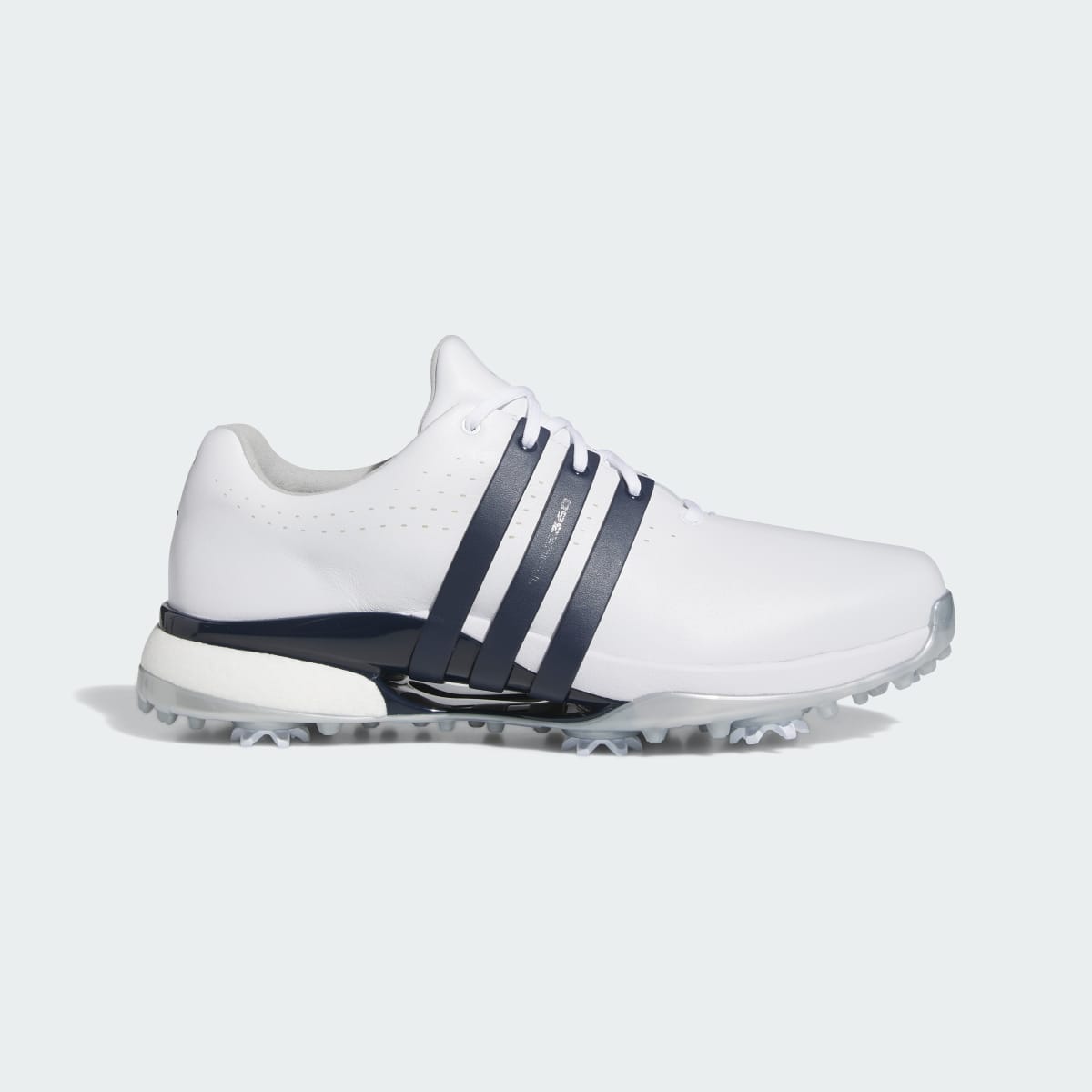 adidas Men's Tour360 24 Wide Golf Shoes - Cloud White / Collegiate Navy / Silver Metallic