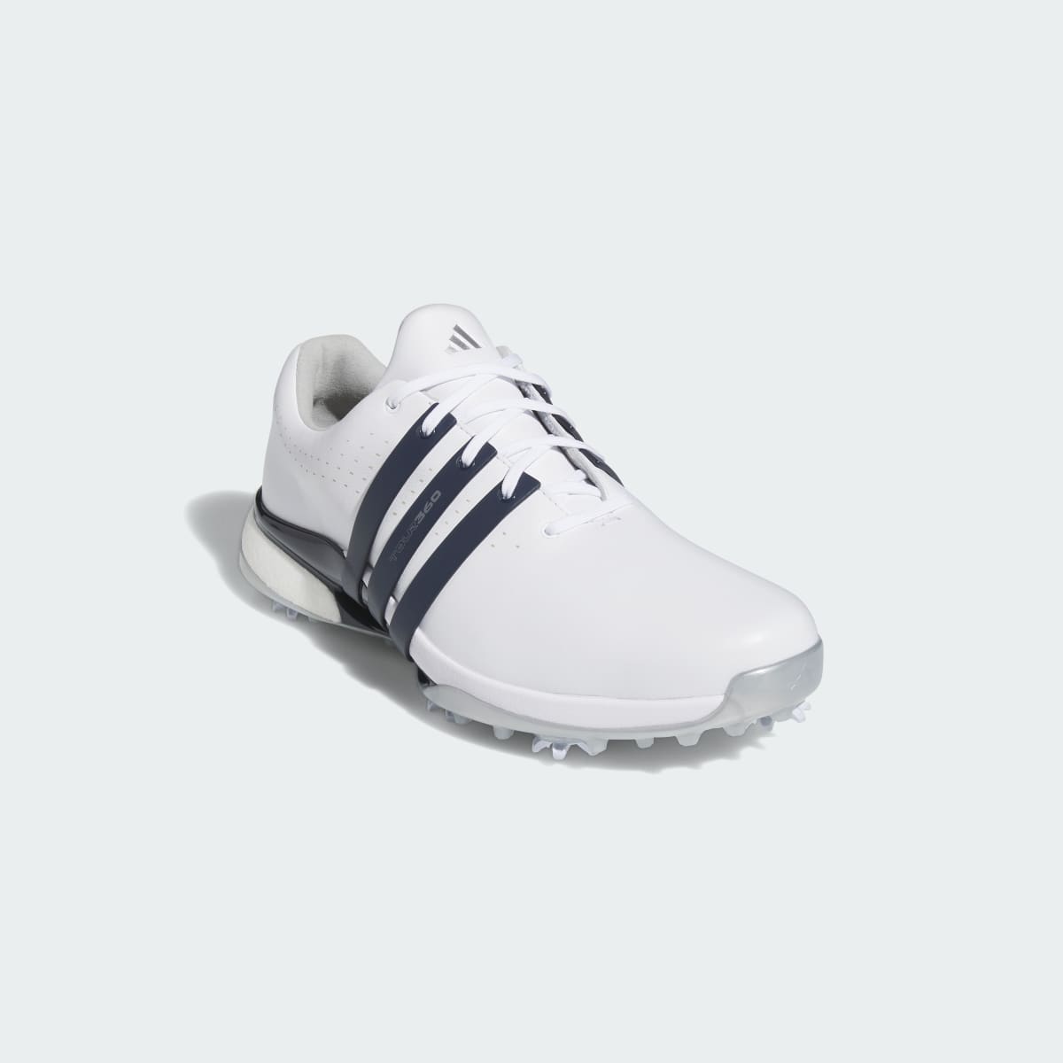adidas Men's Tour360 24 Wide Golf Shoes - Cloud White / Collegiate Navy / Silver Metallic