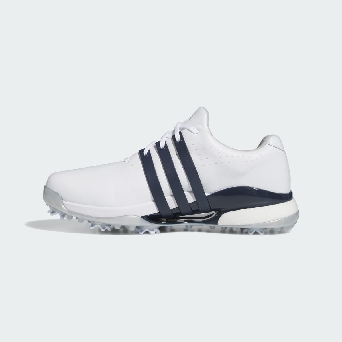 adidas Men's Tour360 24 Wide Golf Shoes - Cloud White / Collegiate Navy / Silver Metallic