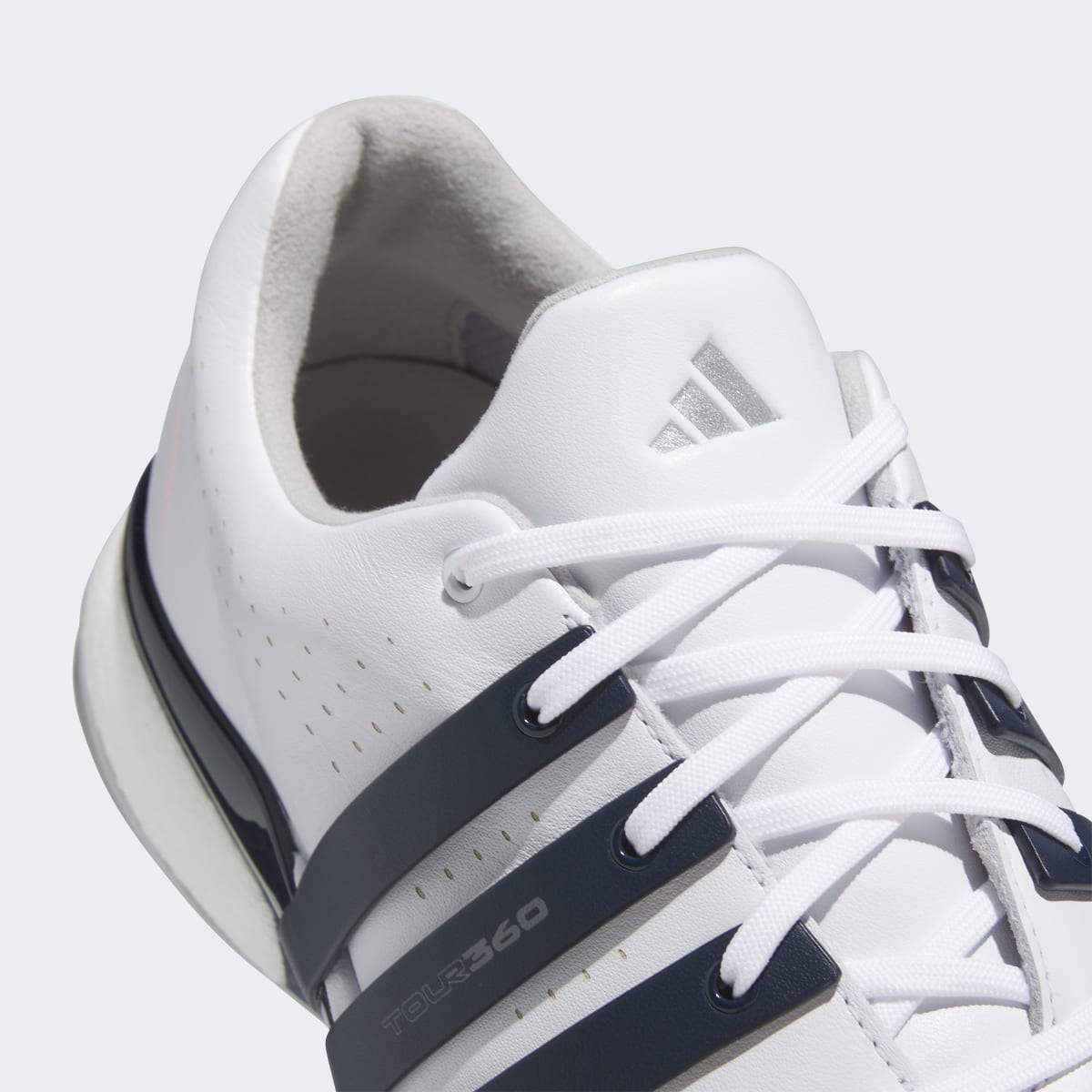 adidas Men's Tour360 24 Wide Golf Shoes - Cloud White / Collegiate Navy / Silver Metallic