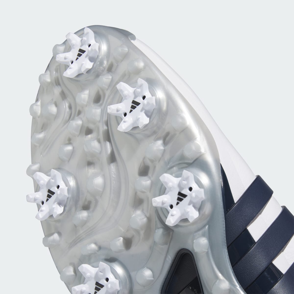 adidas Men's Tour360 24 Wide Golf Shoes - Cloud White / Collegiate Navy / Silver Metallic