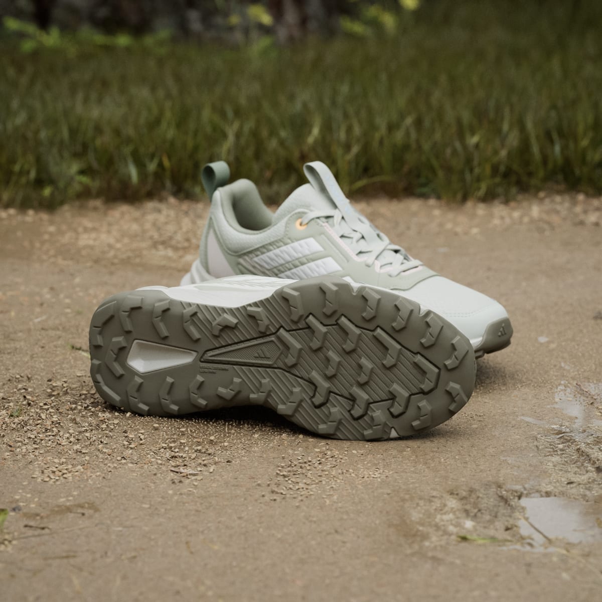 adidas Women's Tracefinder Trail Running Shoes - Halo Green / Off White / Lucid Tangerine