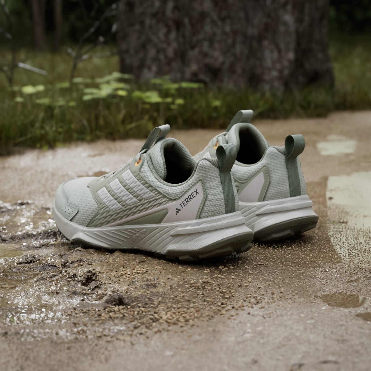 adidas Women's Tracefinder Trail Running Shoes - Halo Green / Off White / Lucid Tangerine
