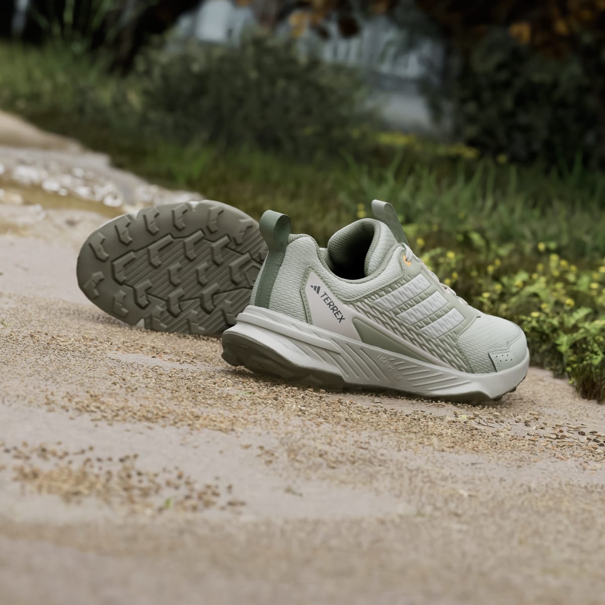 adidas Women's Tracefinder Trail Running Shoes - Halo Green / Off White / Lucid Tangerine