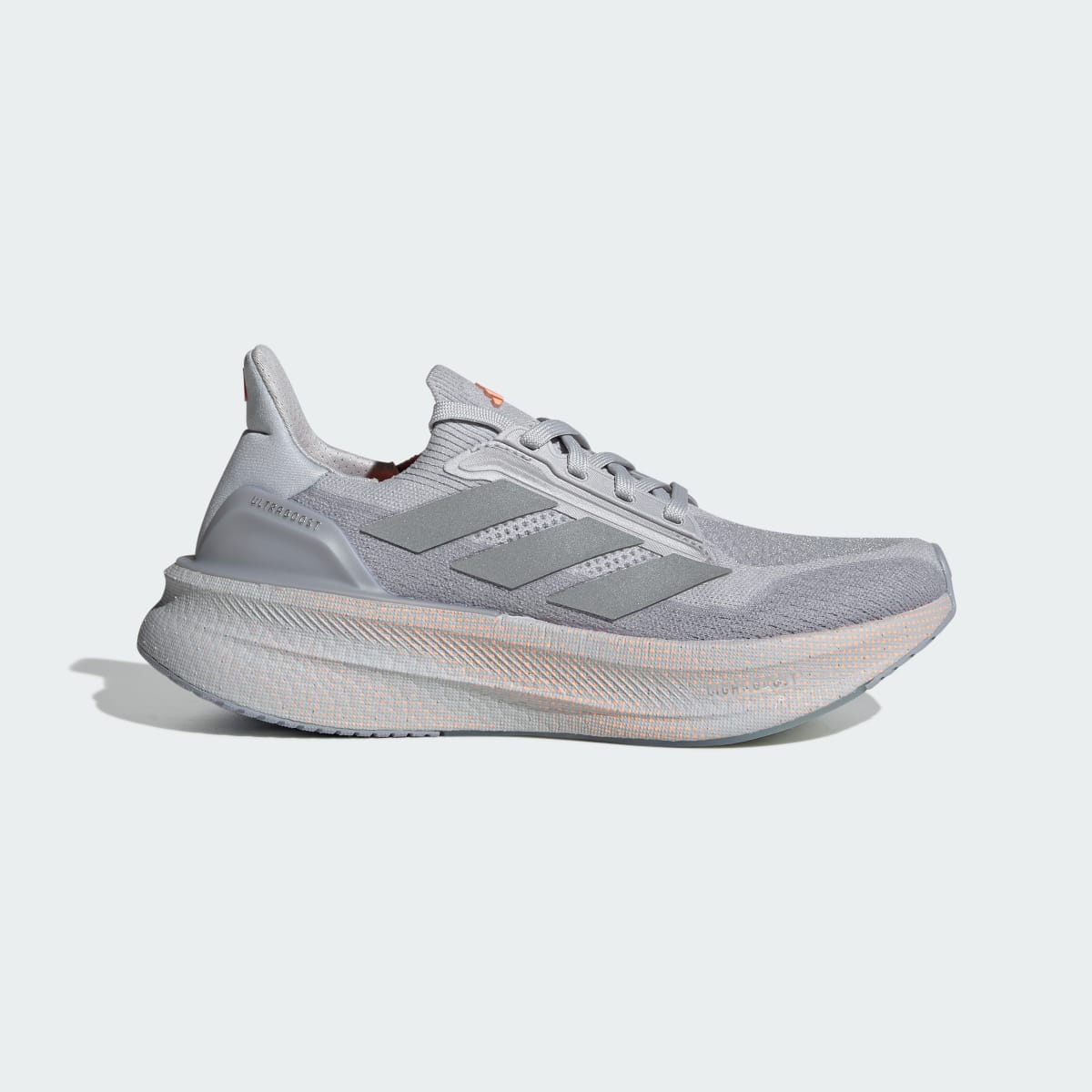 adidas Women's Ultraboost 5x Shoes - Light Solid Grey / Silver Metallic / Beam Orange