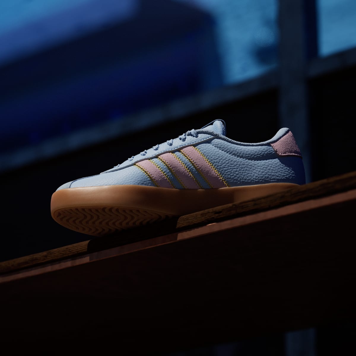 adidas Women's VL Court 3.0 Shoes - Clear Sky / Clear Pink / Gold Metallic