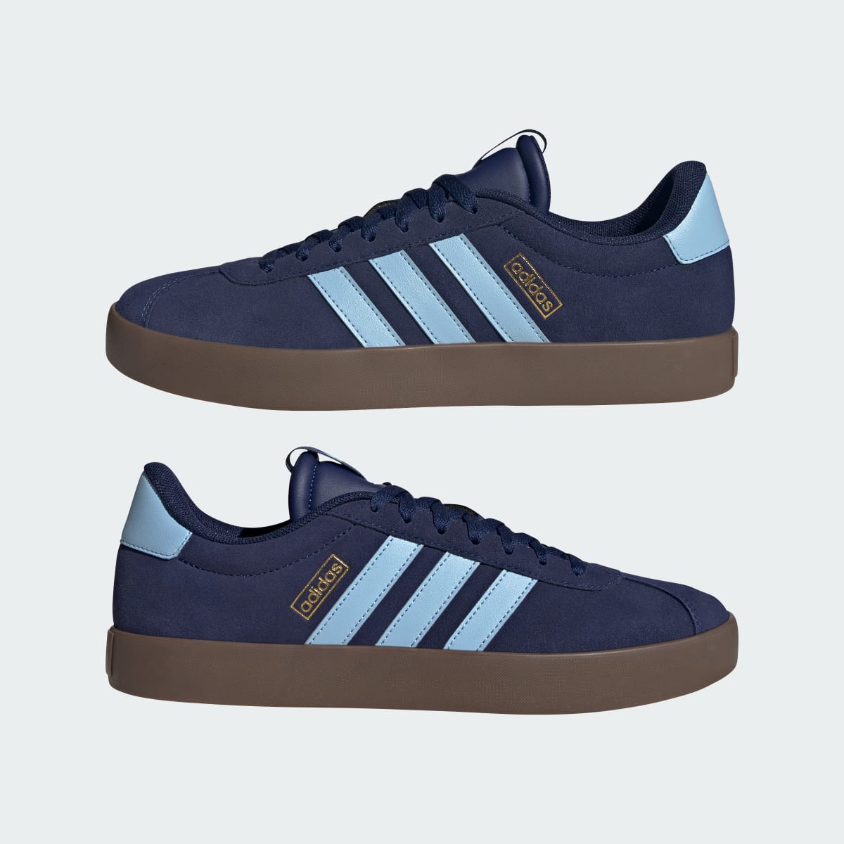 adidas Men's VL Court 3.0 Shoes - Dark Blue / Clear Sky / Gold Metallic