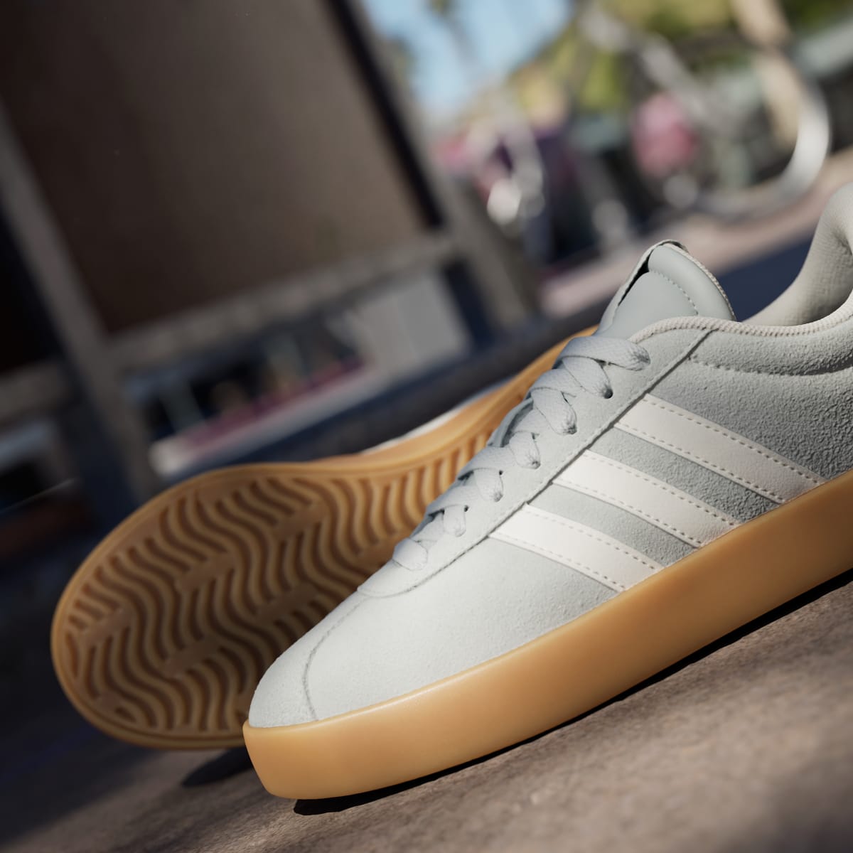 adidas Women's VL Court 3.0 Shoes - Wonder Silver / Off White / Gum