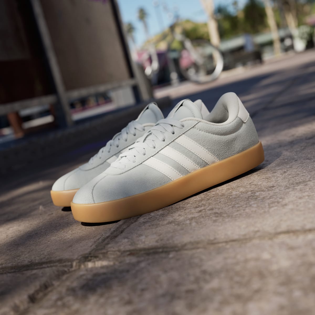 adidas Women's VL Court 3.0 Shoes - Wonder Silver / Off White / Gum