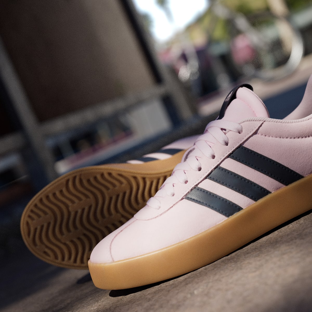 adidas Women's VL Court 3.0 Shoes - Clear Pink / Legend Ink / Gum