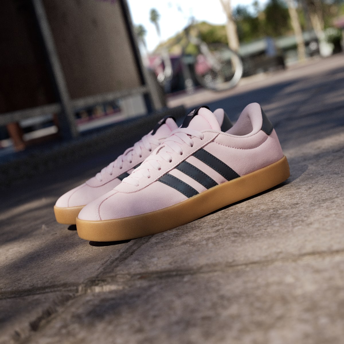 adidas Women's VL Court 3.0 Shoes - Clear Pink / Legend Ink / Gum
