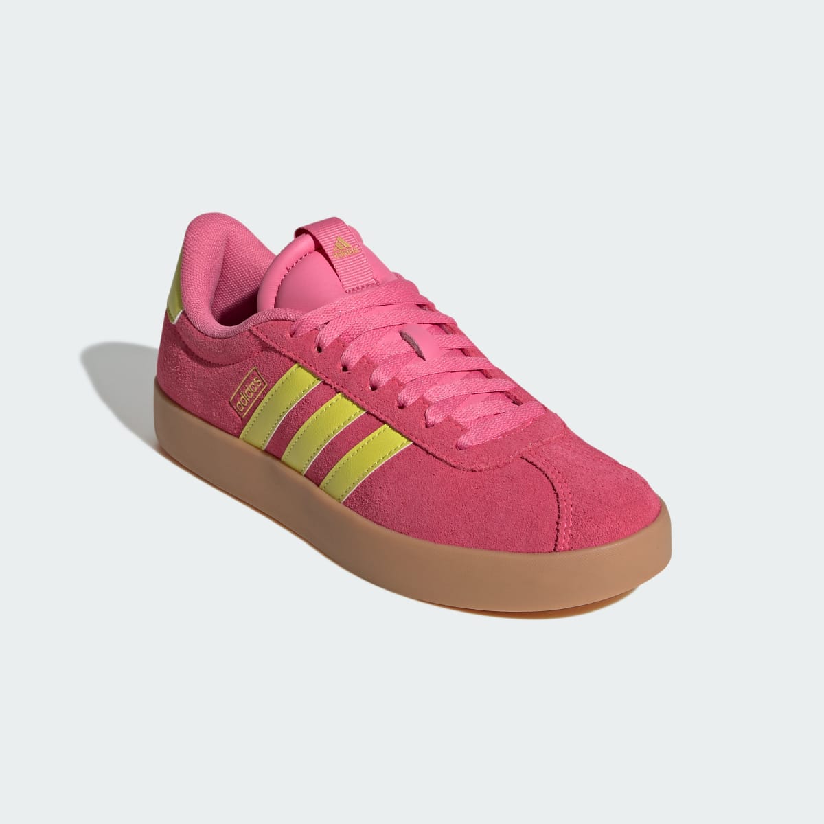 adidas Women's VL Court 3.0 Shoes - Lucid Pink / Pure Lemon / Gold Metallic