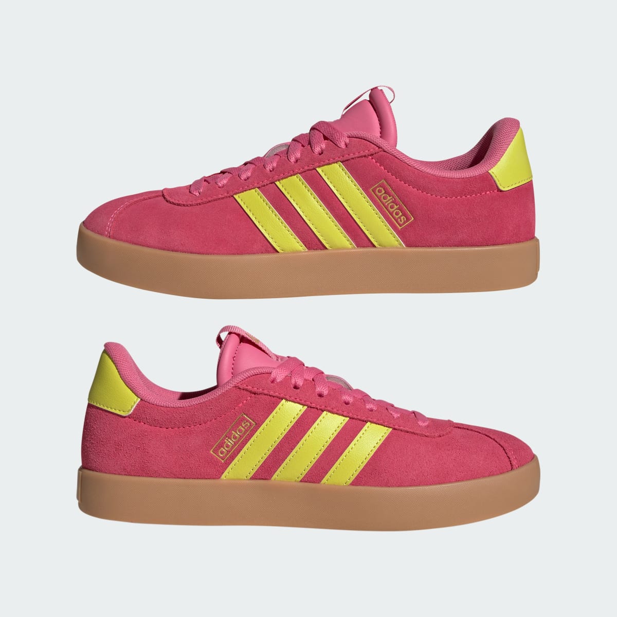 adidas Women's VL Court 3.0 Shoes - Lucid Pink / Pure Lemon / Gold Metallic