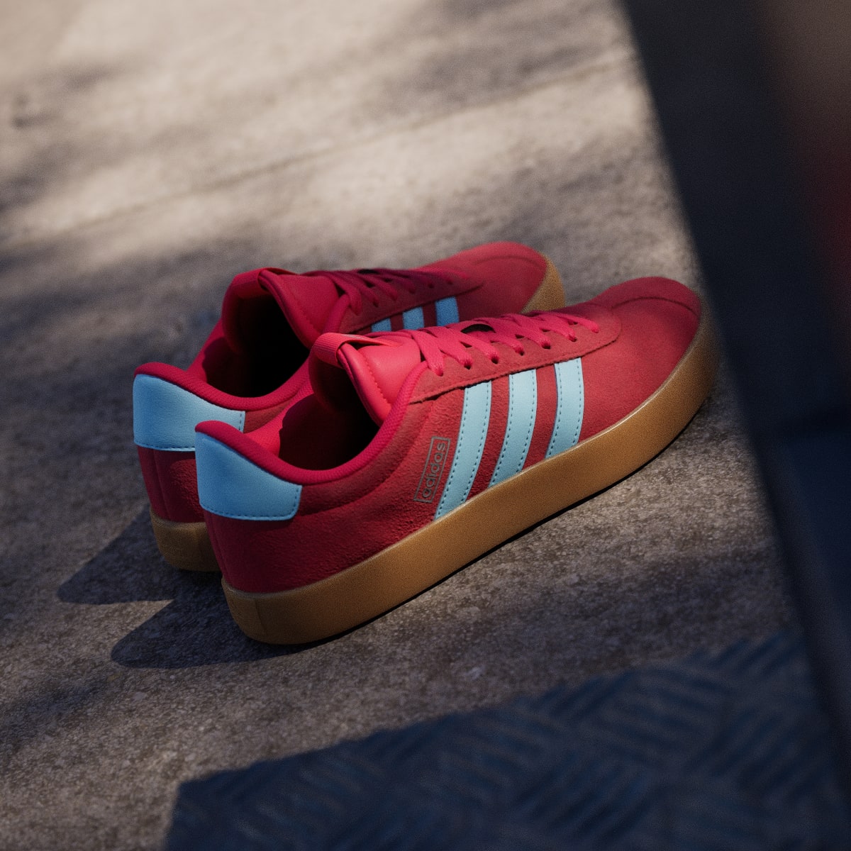 adidas Women's VL Court 3.0 Shoes - Pure Ruby / Bliss Blue / Tech Grey Metallic
