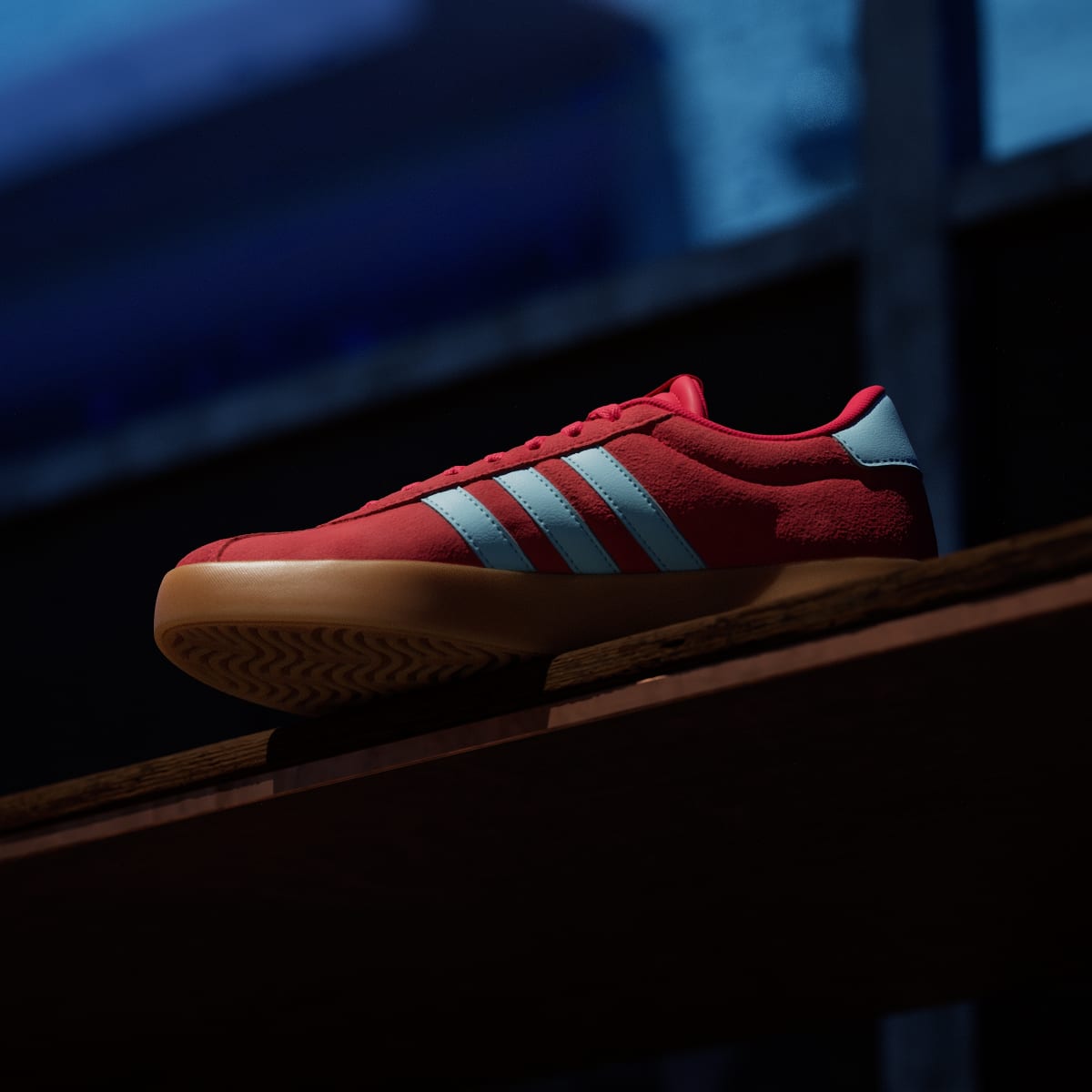 adidas Women's VL Court 3.0 Shoes - Pure Ruby / Bliss Blue / Tech Grey Metallic