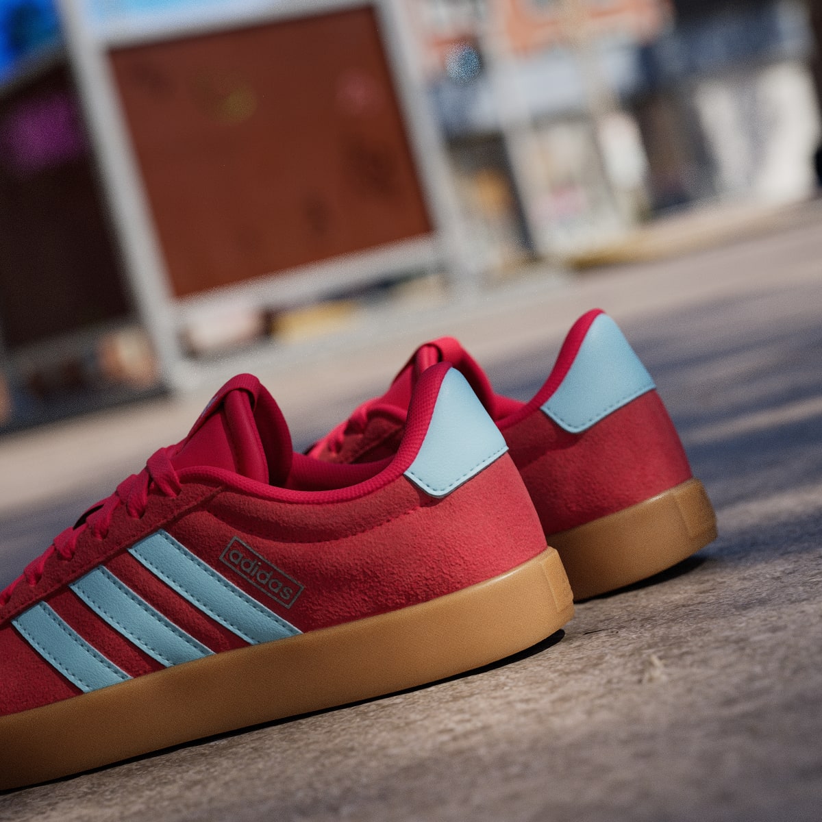 adidas Women's VL Court 3.0 Shoes - Pure Ruby / Bliss Blue / Tech Grey Metallic