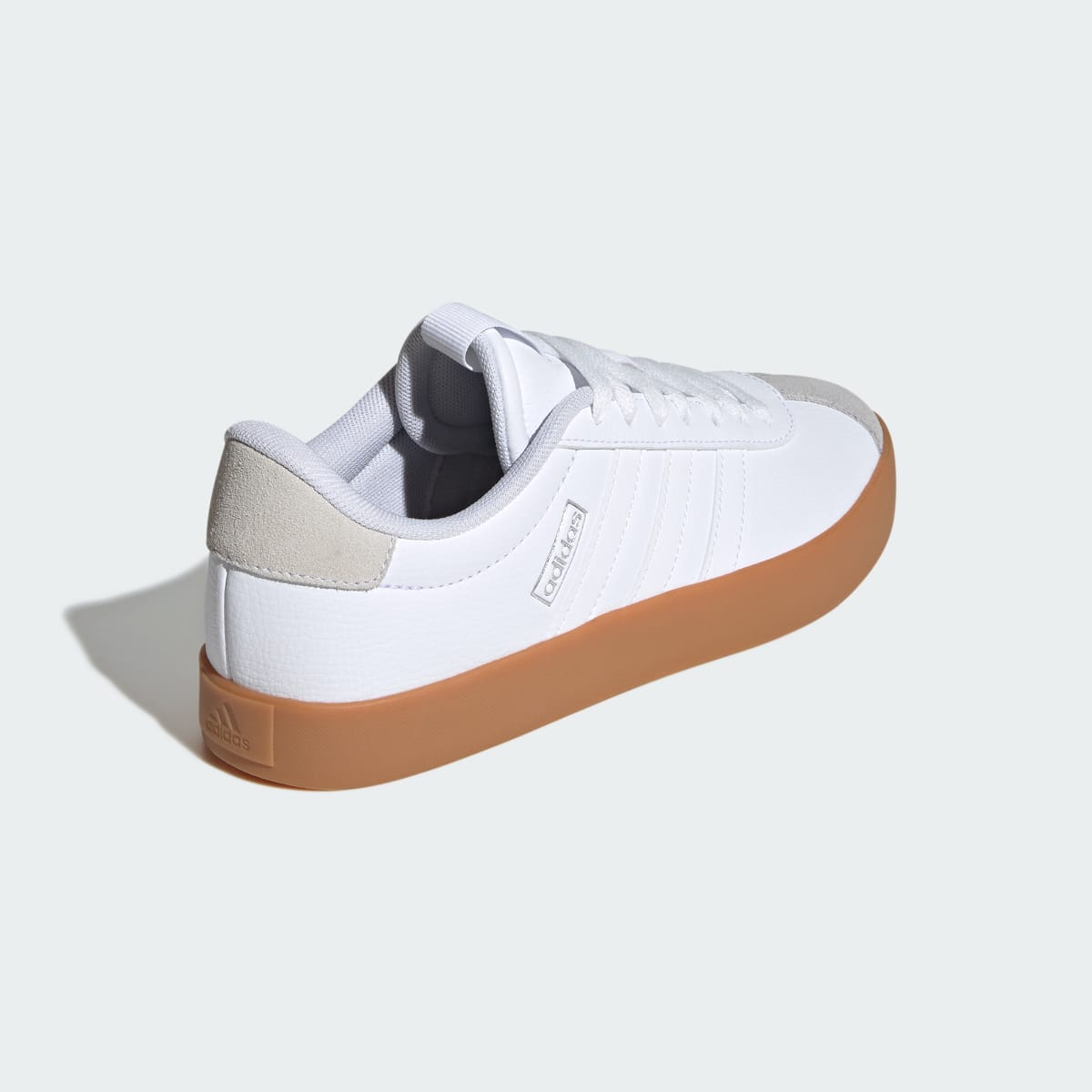 adidas Women's VL Court 3.0 Shoes - Cloud White / Cloud White / Silver Metallic