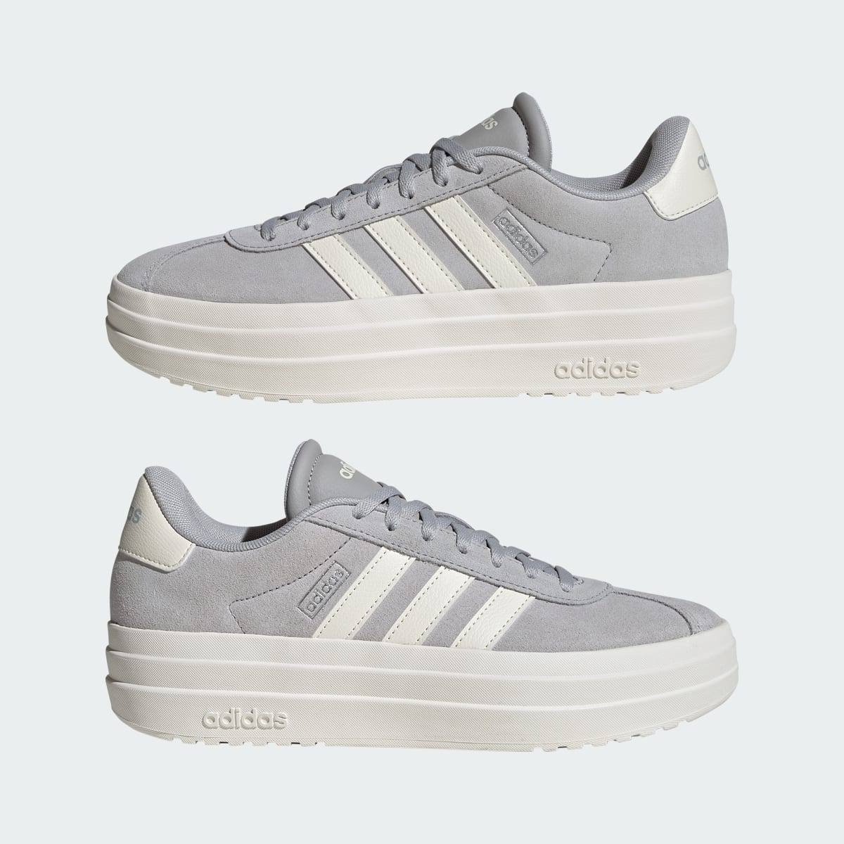 adidas Women's VL Court Bold Shoes - Grey Two / Off White / Core White
