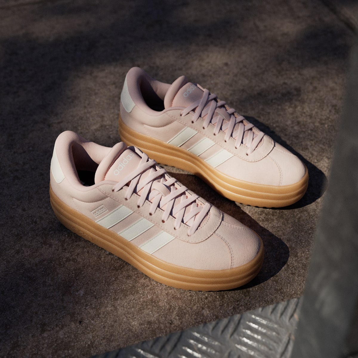 adidas Women's VL Court Bold Shoes - Blush Pink / Off White / Gum
