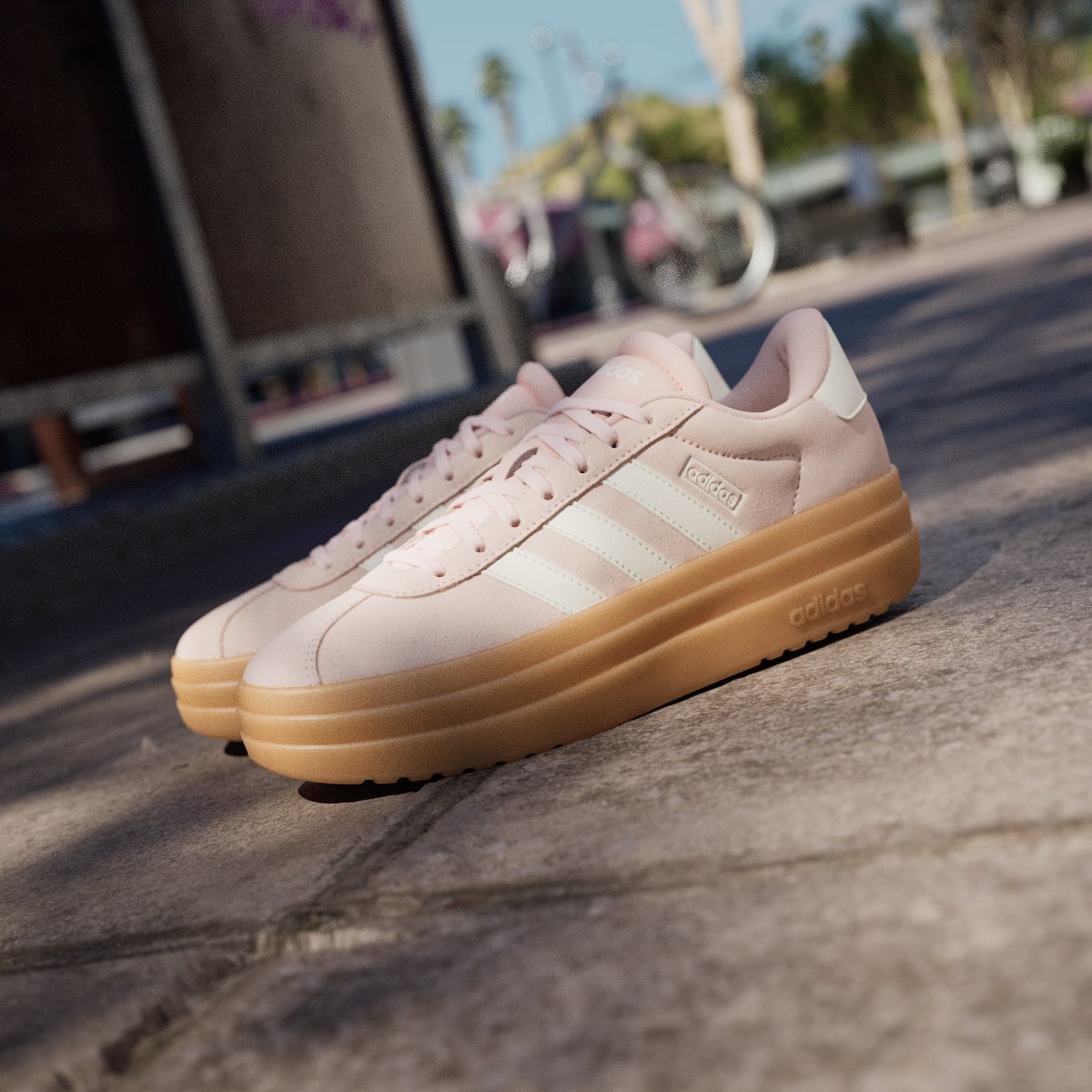 adidas Women's VL Court Bold Shoes - Blush Pink / Off White / Gum