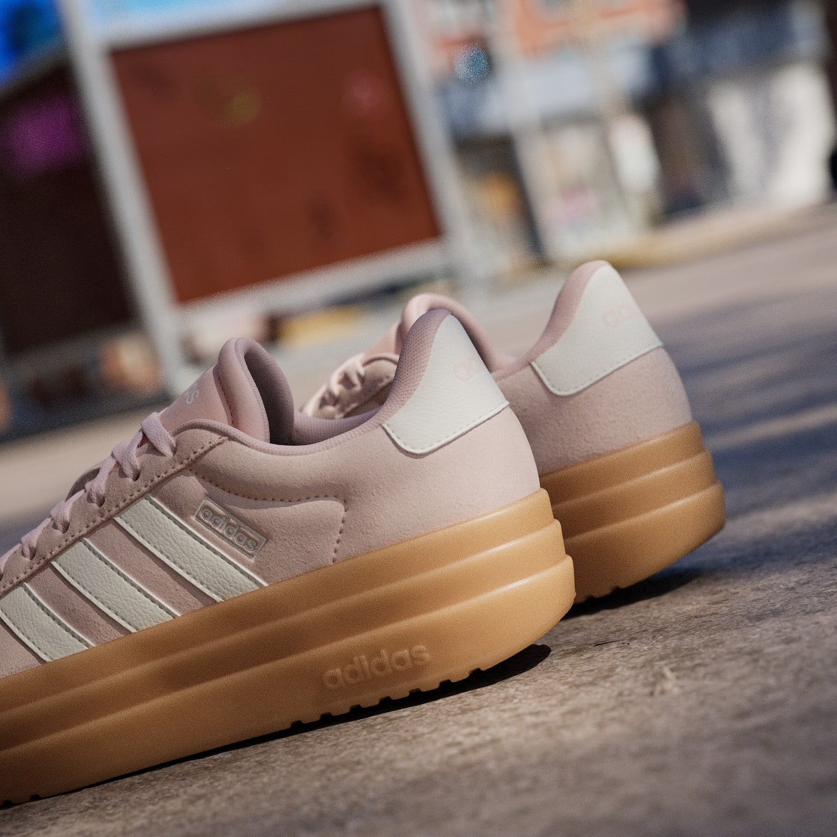 adidas Women's VL Court Bold Shoes - Blush Pink / Off White / Gum