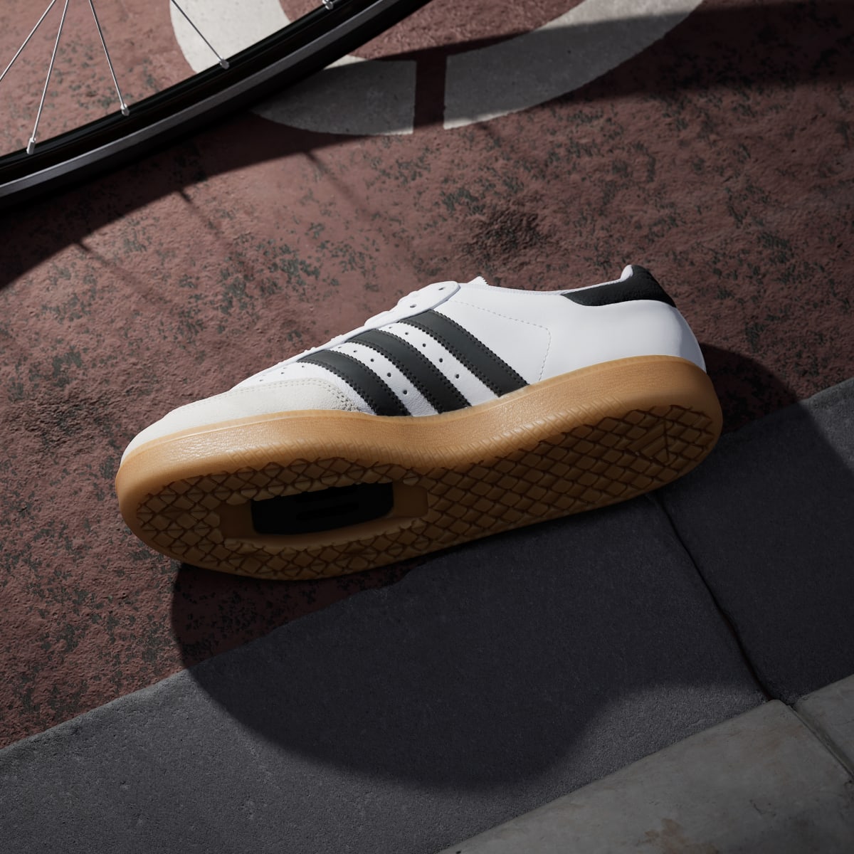 adidas Men's Velosamba Leather Shoes - Cloud White / Core Black / Gold Metallic