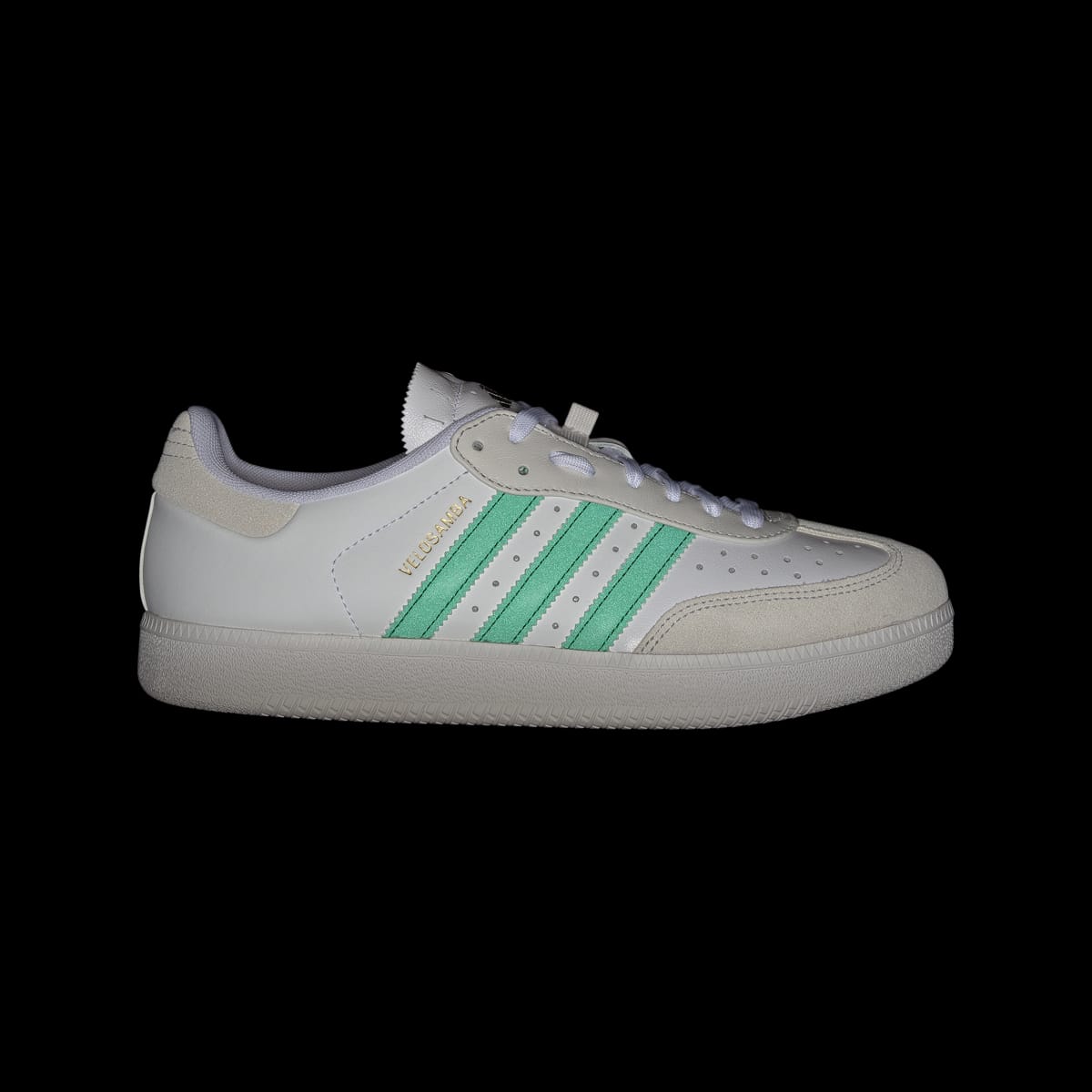 adidas Women's Velosamba Leather Shoes - Cloud White / Green / Thermal Chrome