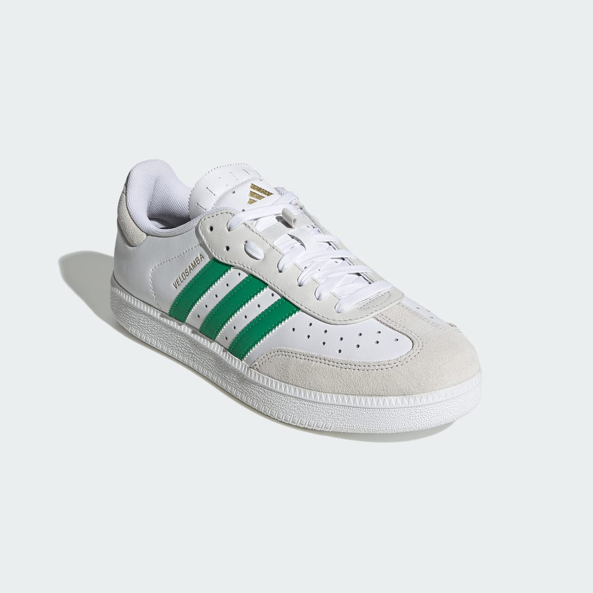 adidas Women's Velosamba Leather Shoes - Cloud White / Green / Thermal Chrome
