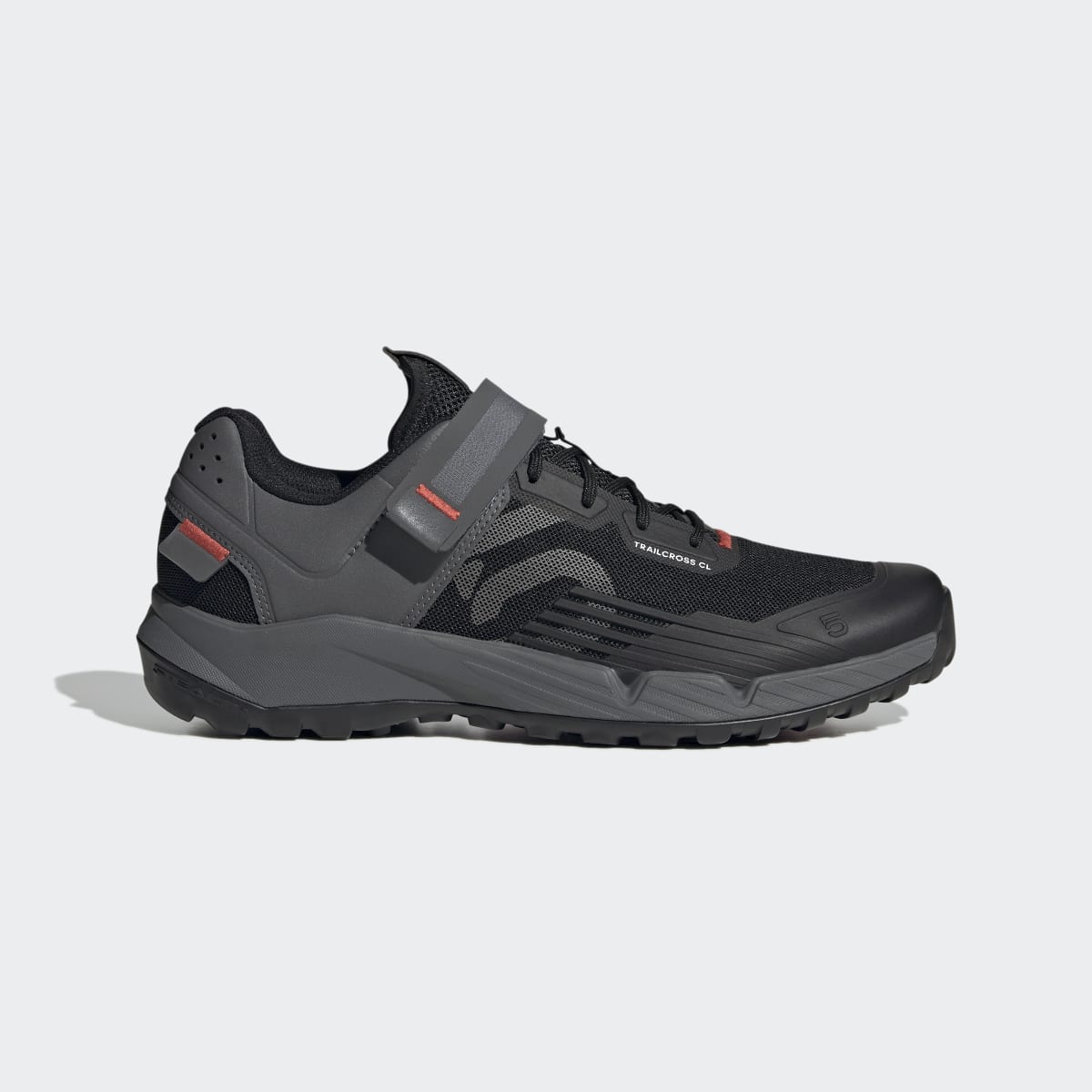 adidas Men's Five Ten Clip-in Mountain Bike Shoes - Core Black / Grey Three / Red