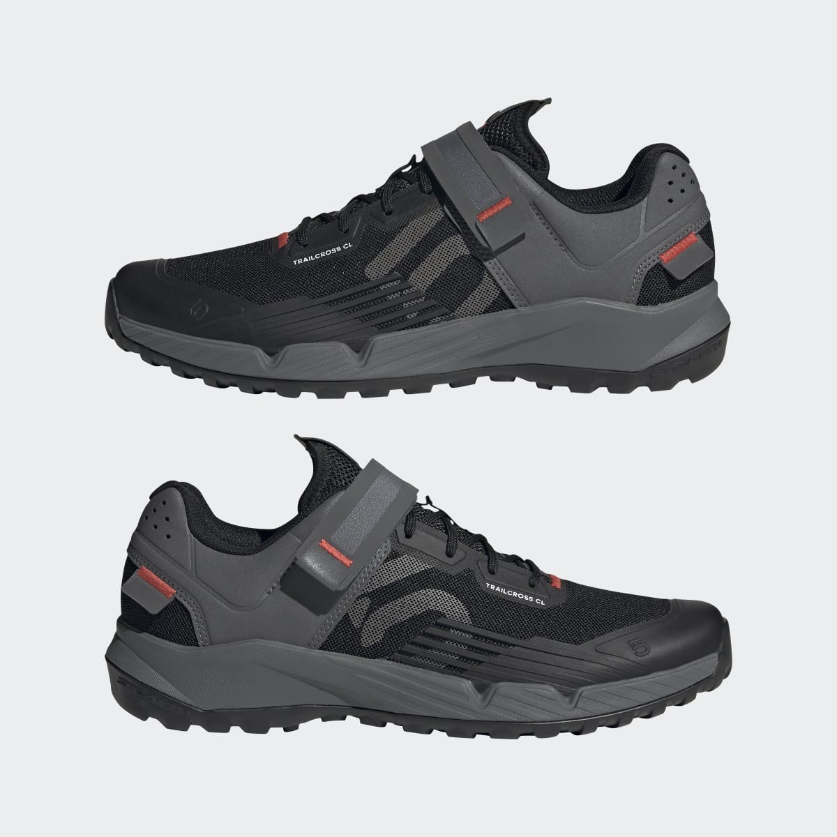 adidas Men's Five Ten Clip-in Mountain Bike Shoes - Core Black / Grey Three / Red