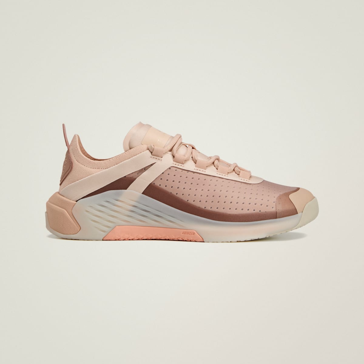 adidas Women's by Stella McCartney Dropset 4 Sneaker - Soft Powder / Soft Powder / Brown Mauve
