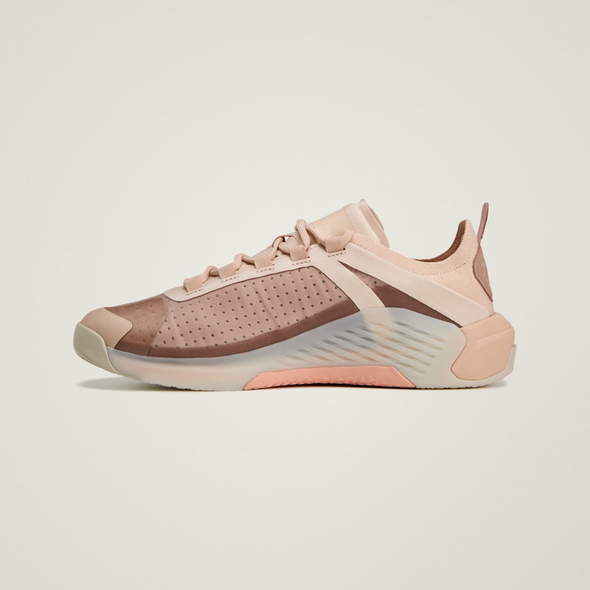 adidas Women's by Stella McCartney Dropset 4 Sneaker - Soft Powder / Soft Powder / Brown Mauve